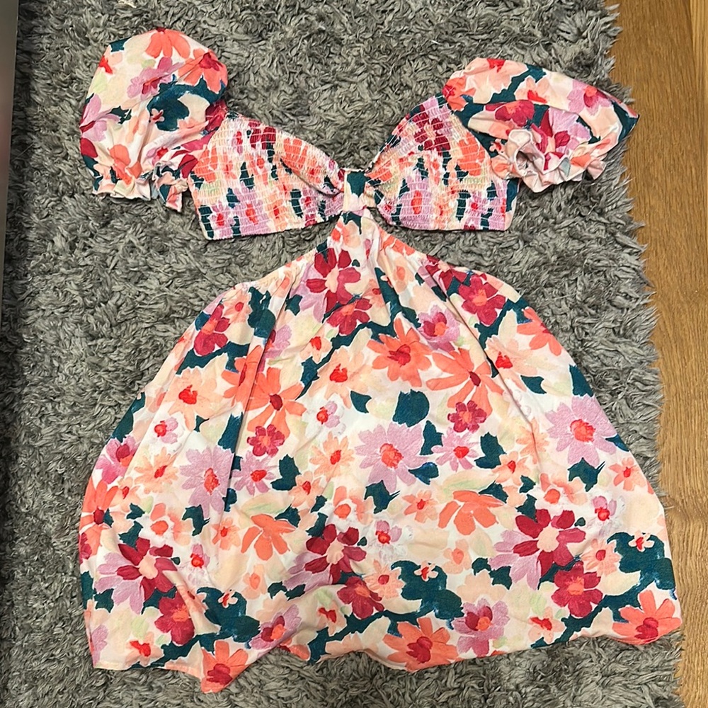 Target Floral Midi Dress - Pink and Red